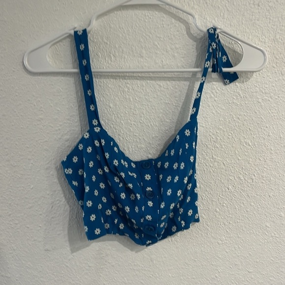 Reformation | River Floral Blue White Jimmy Top | Size 2 FLAWED - Picture 2 of 7